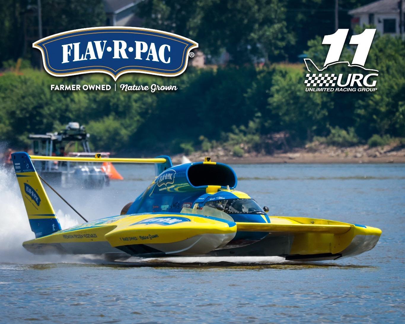 Driver Jamie Nilsen flying the U-11 Miss FLAV-R-PAC past the start line in qualifying posting a speed of 143.600. U-11 is in Heat 1A at 5:10 pm Eastern.
@madison.regatta | @h1_unlimited_hydroplanes