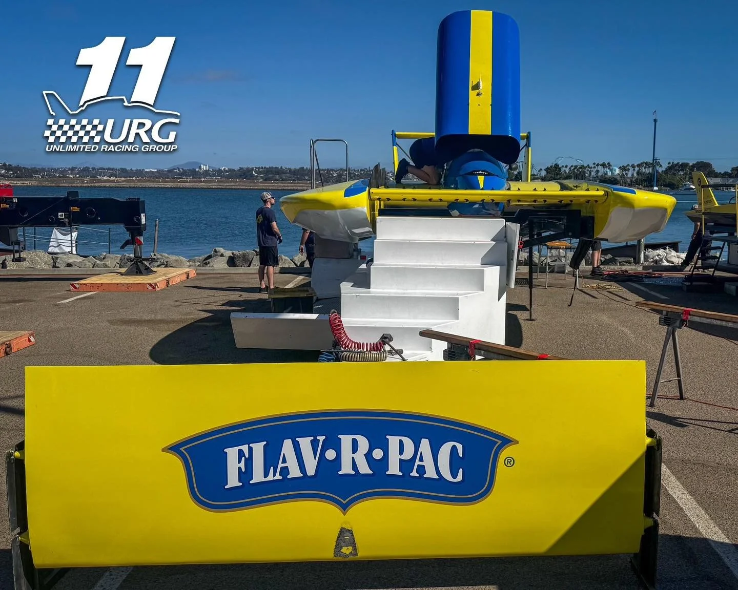 The U-11 Miss FLAV-R-PAC is all set up and ready for qualifying tomorrow for the San Diego Bayfair.
@sdbayfair | @h1_unlimited_hydroplanes