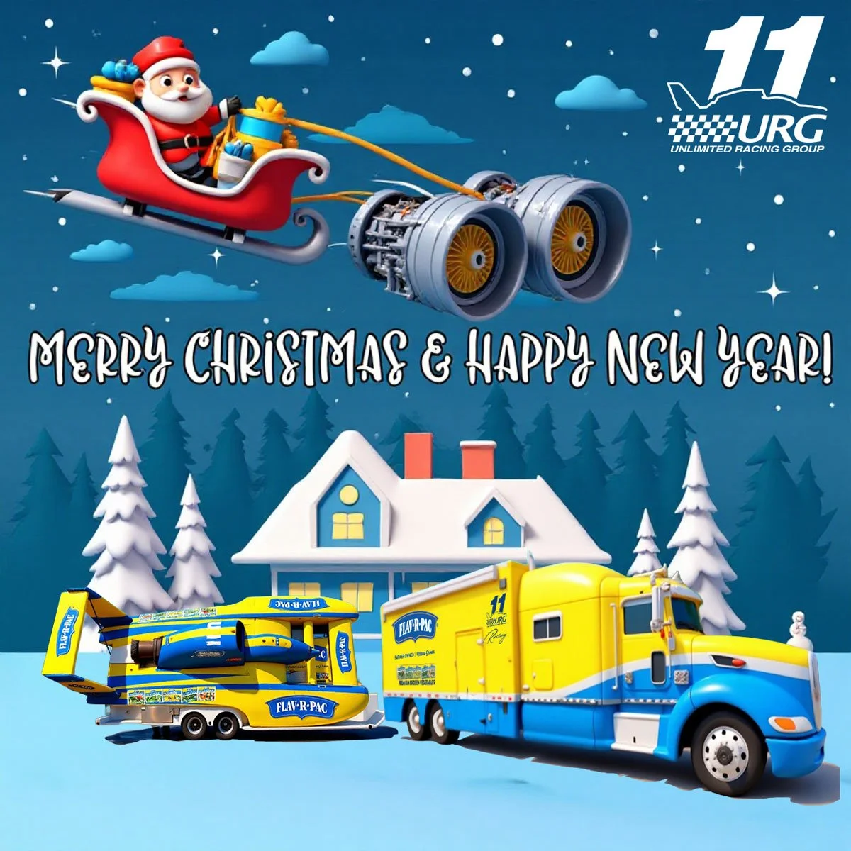 Merry Christmas and Happy New Year to all of our racing family and fans!

@h1_unlimited_hydroplanes | @gvillehydrofest | @madison.regatta | @tricitywaterfollies | @seafairfestival | @sdbayfair 

#flavrpac #hydroplane #boatracing #propeller #turbine #