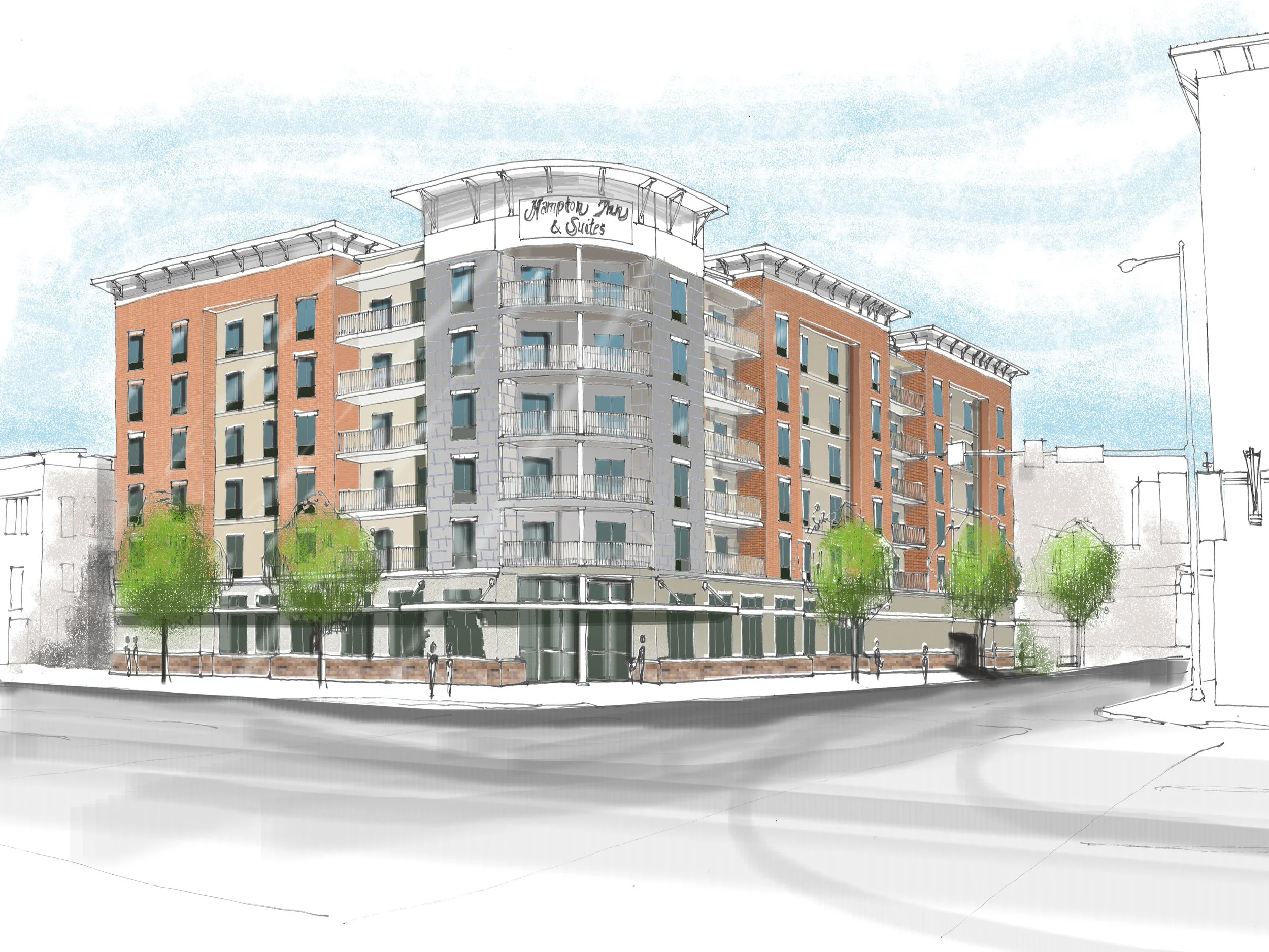 Hampton Inn Downtown Chattanooga — River Street Architecture & Interior ...