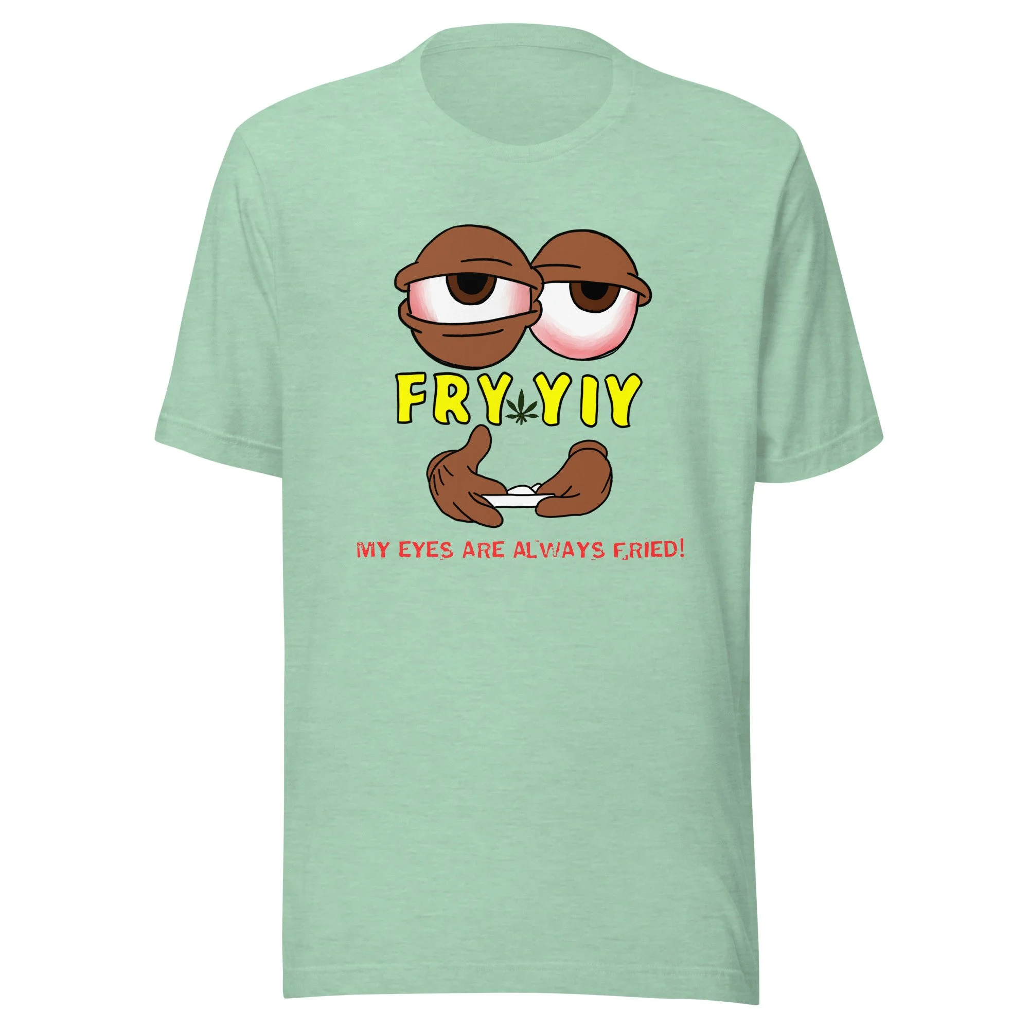 FRY YIY Logo T-shirt - Classic Heather Prism Mint tee featuring the iconic FRY YIY logo on the front.