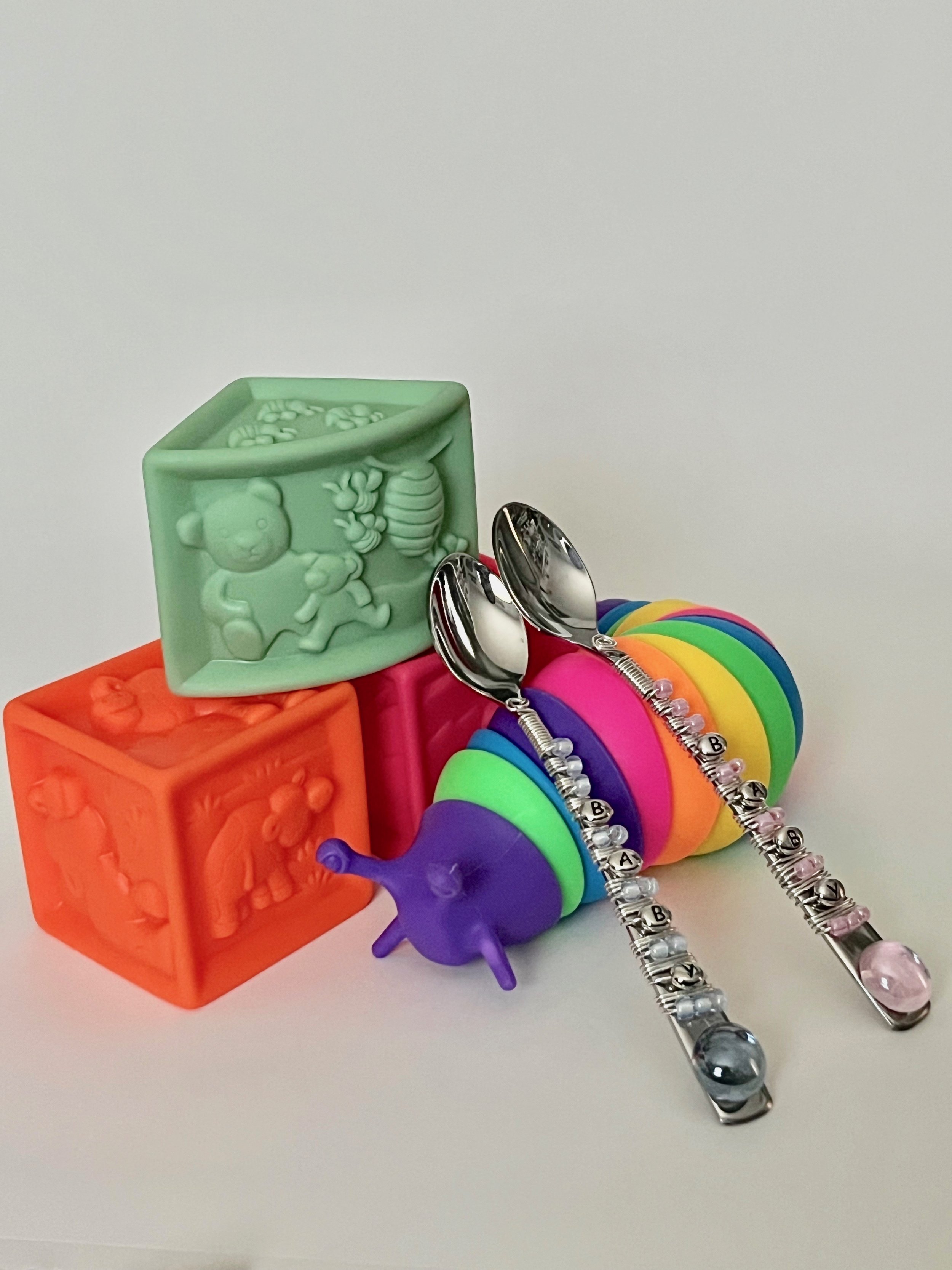 Baby Boy and Girl Feeding Spoons