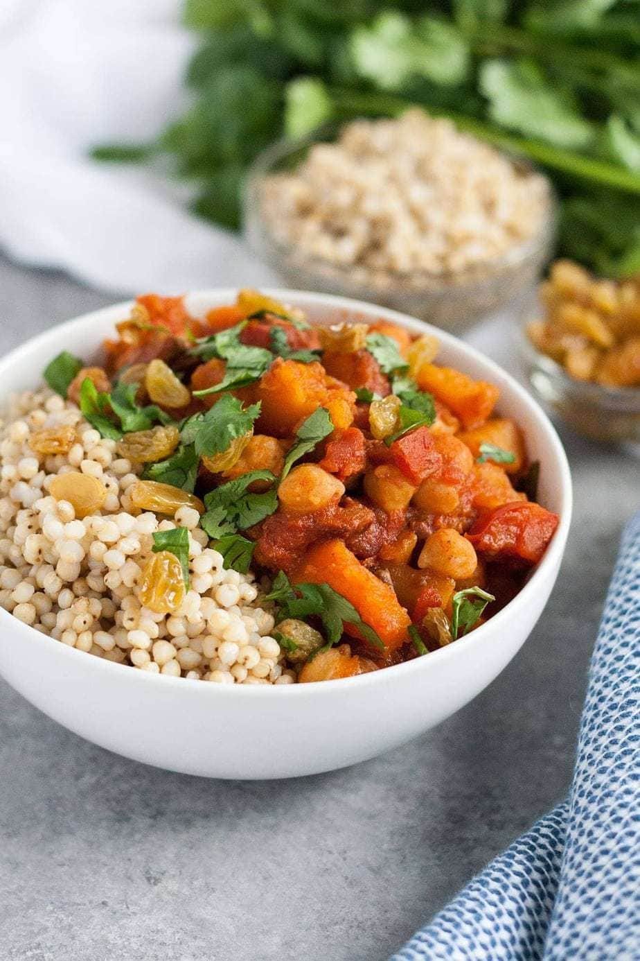 MOROCCAN WINTER SQUASH AND CHICKPEA TANGINE