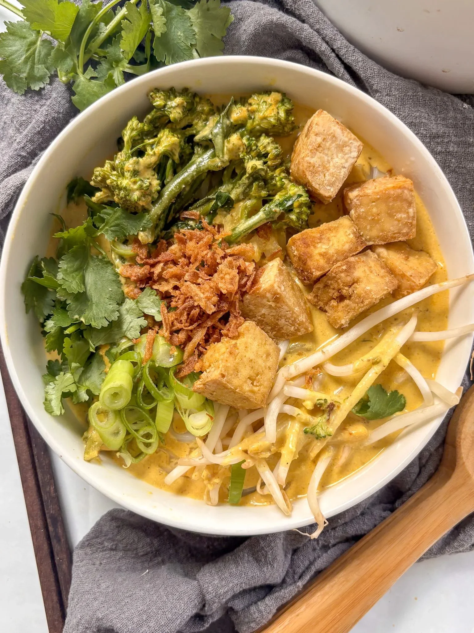 CURRY LAKSA NOODLES WITH CRISPY TOFU