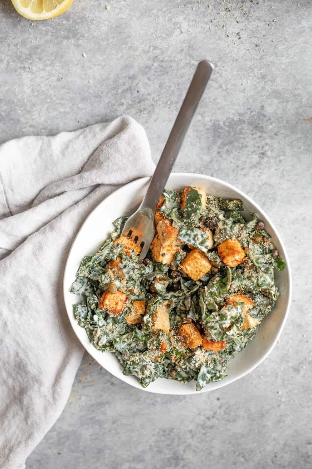 BLACKENED TOFU CAESAR SALAD