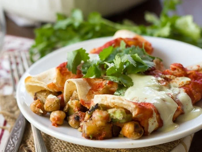 CHICKPEA AVOCADO BREAKFAST ENCHILADAS