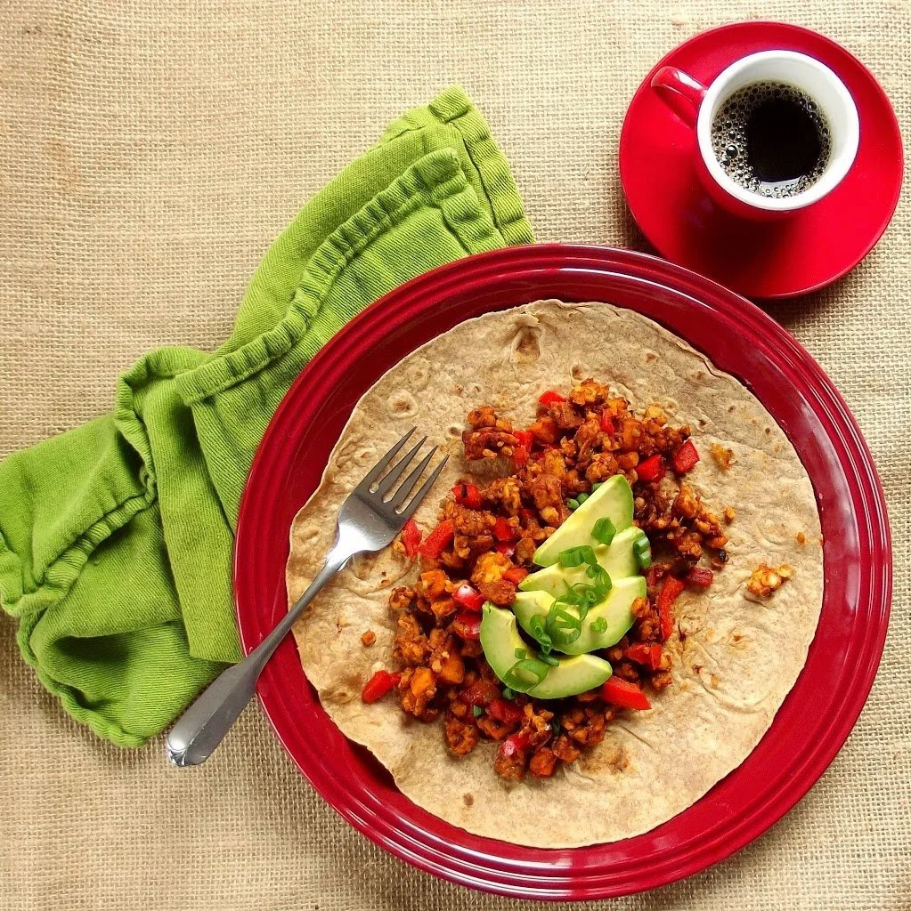 Smoky Sweet Potato Tempeh Scramble