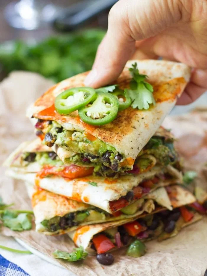 LOADED AVOCADO VEGAN QUESADILLAS