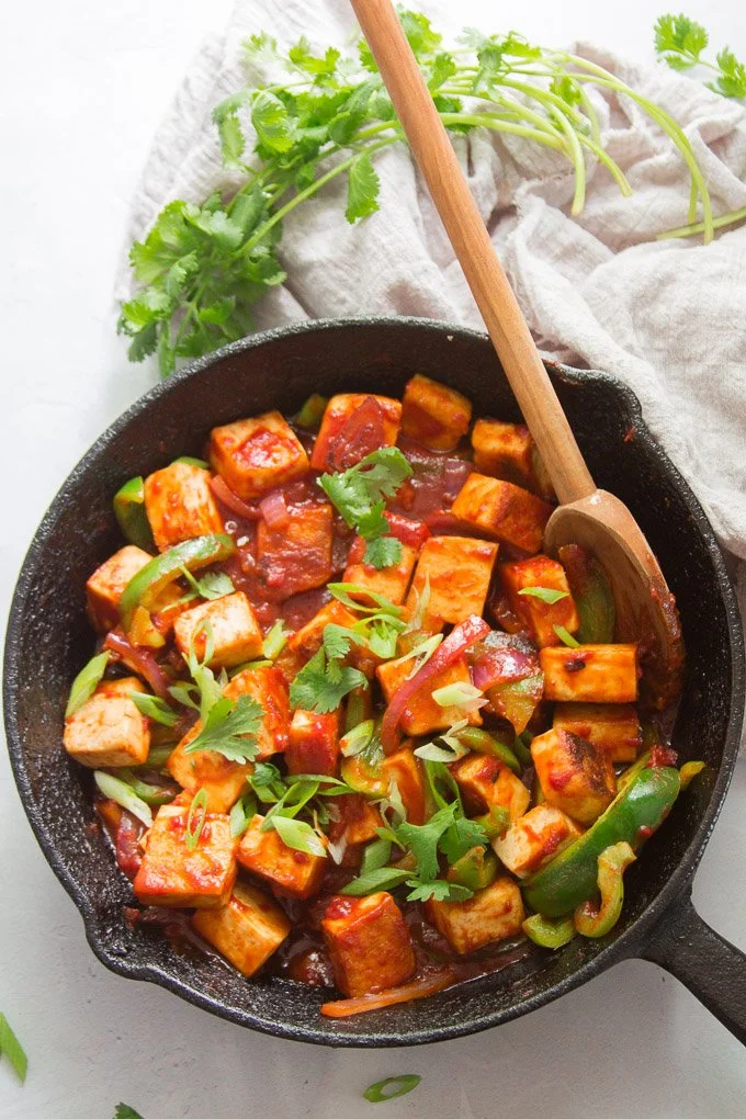 VEGAN TOFU CHILLI PANEER