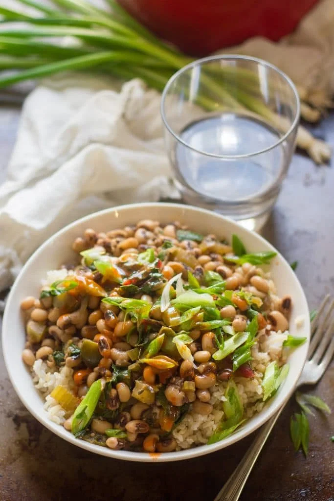 SMOKY VEGAN HOPPIN' JOHN WITH CHARD