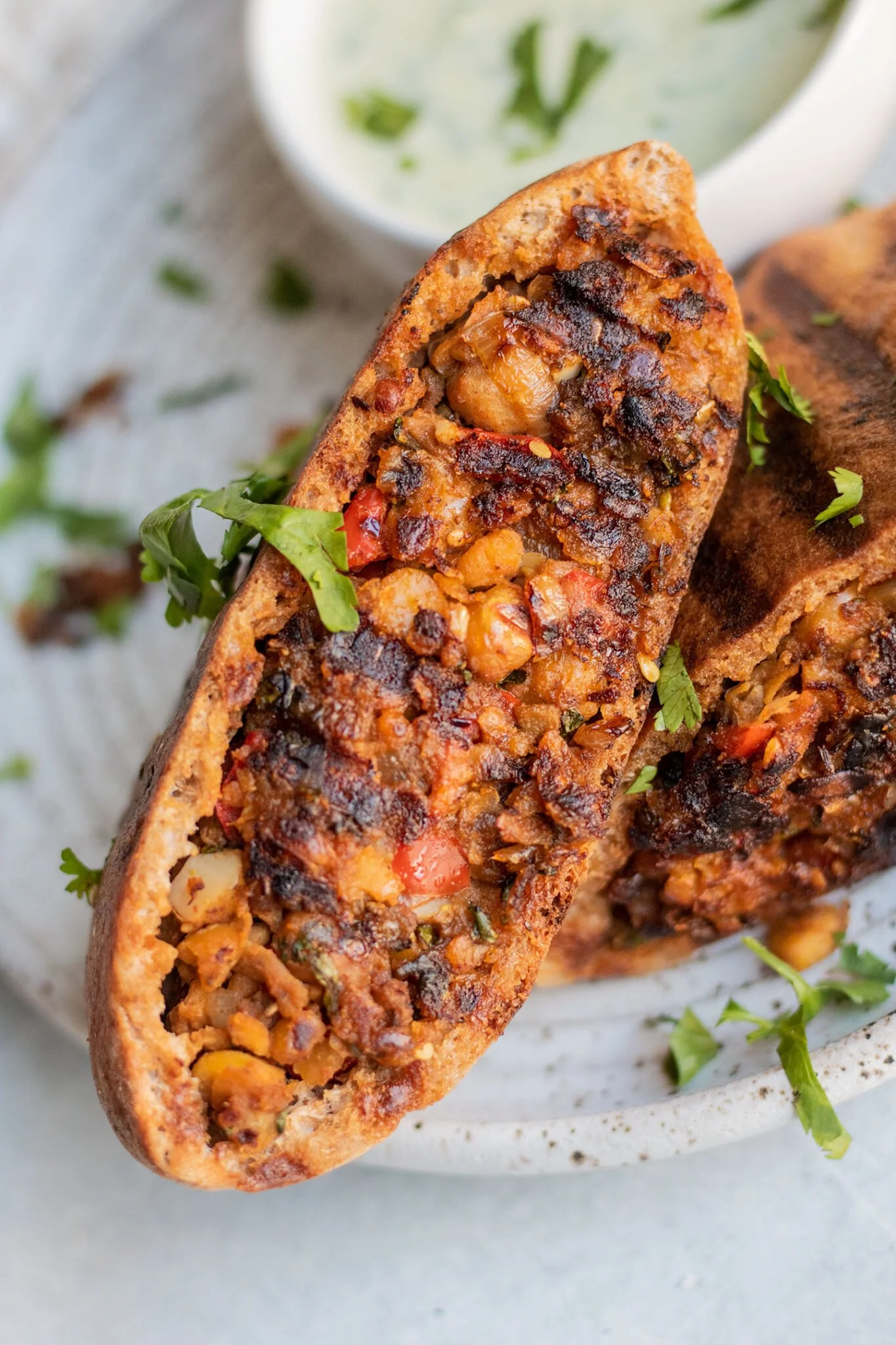 GRILLED CHICKPEA VEGGIE PITA