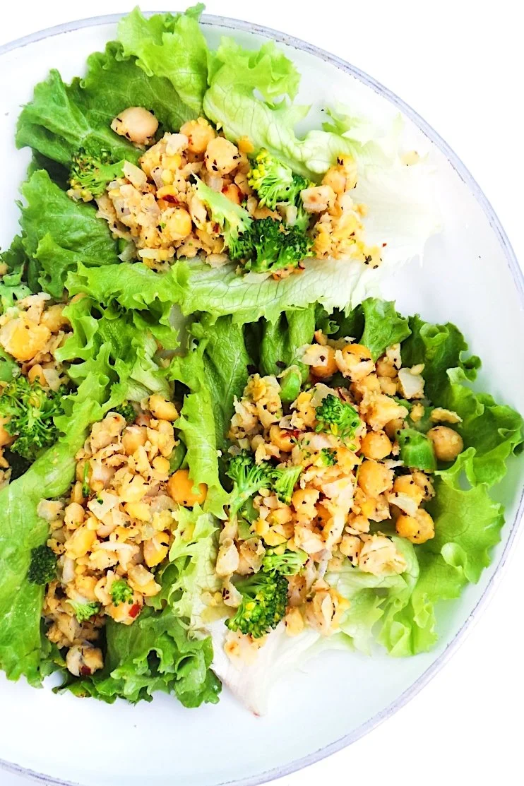 10-Minute Chickpea Scramble Lettuce Wraps