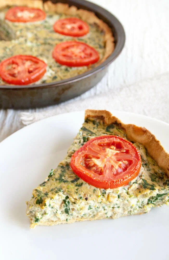 French Inspired: Spinach and Broccoli Vegan Quiche from Create Mindfully