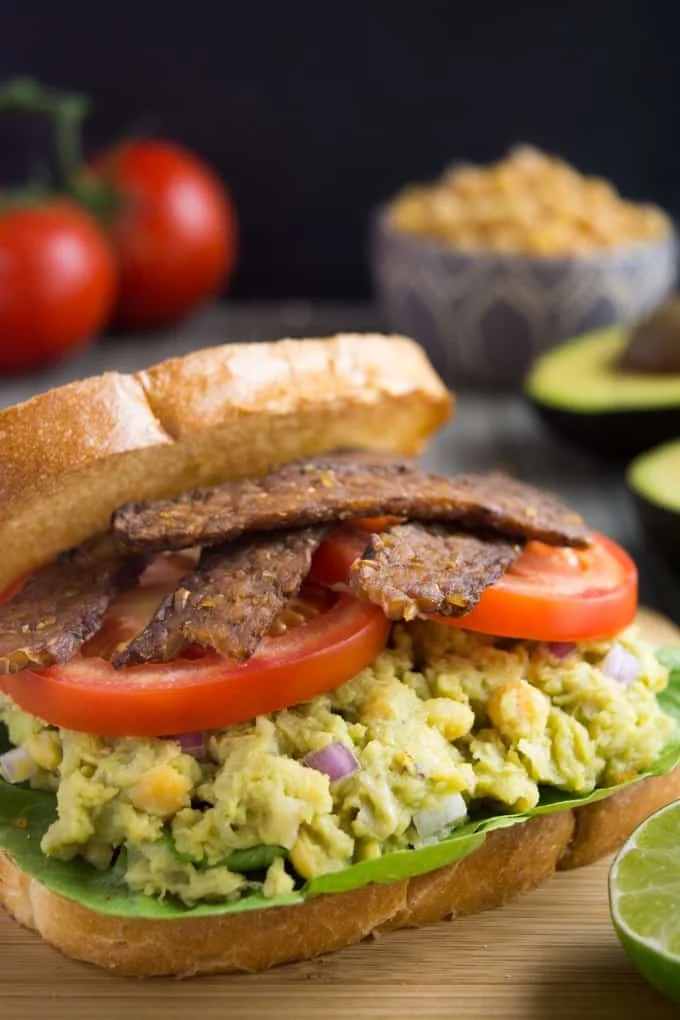 AVOCADO CHICKPEA BLT SANDWICH
