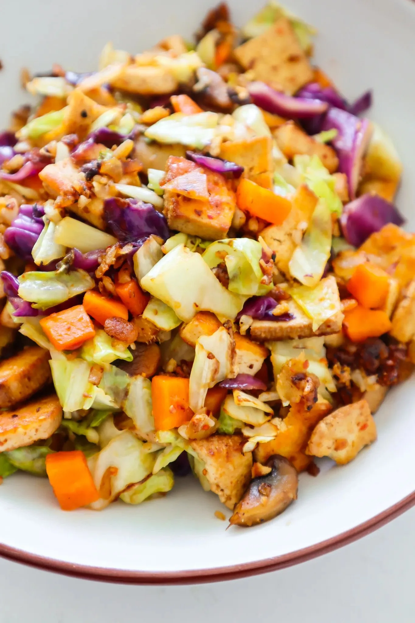 EASY CABBAGE TOFU STIR FRY
