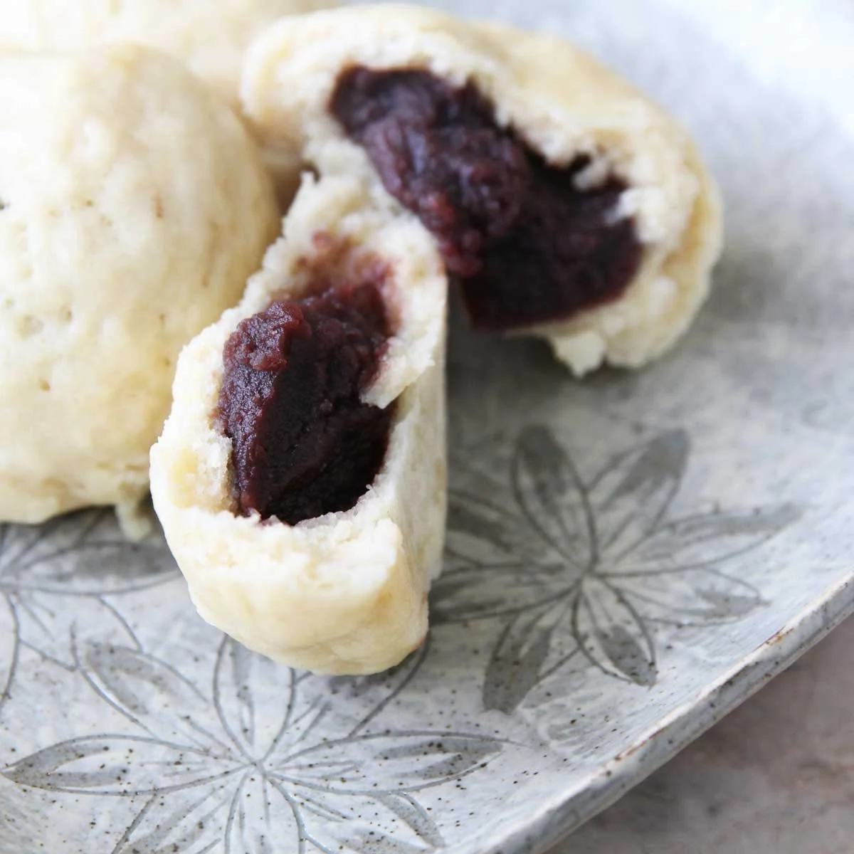 No Knead, No Yeast Japanese Tofu Steamed Buns Recipe with Red Bean Paste Filling