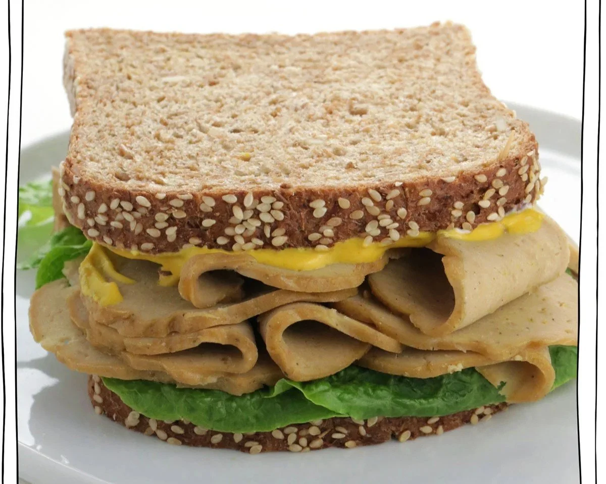 HOMEMADE VEGAN DELI SLICES (SMOKED SEITAN TURKEY)