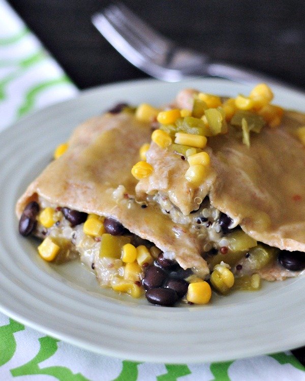 QUINOA BLACK BEAN ENCHILADAS