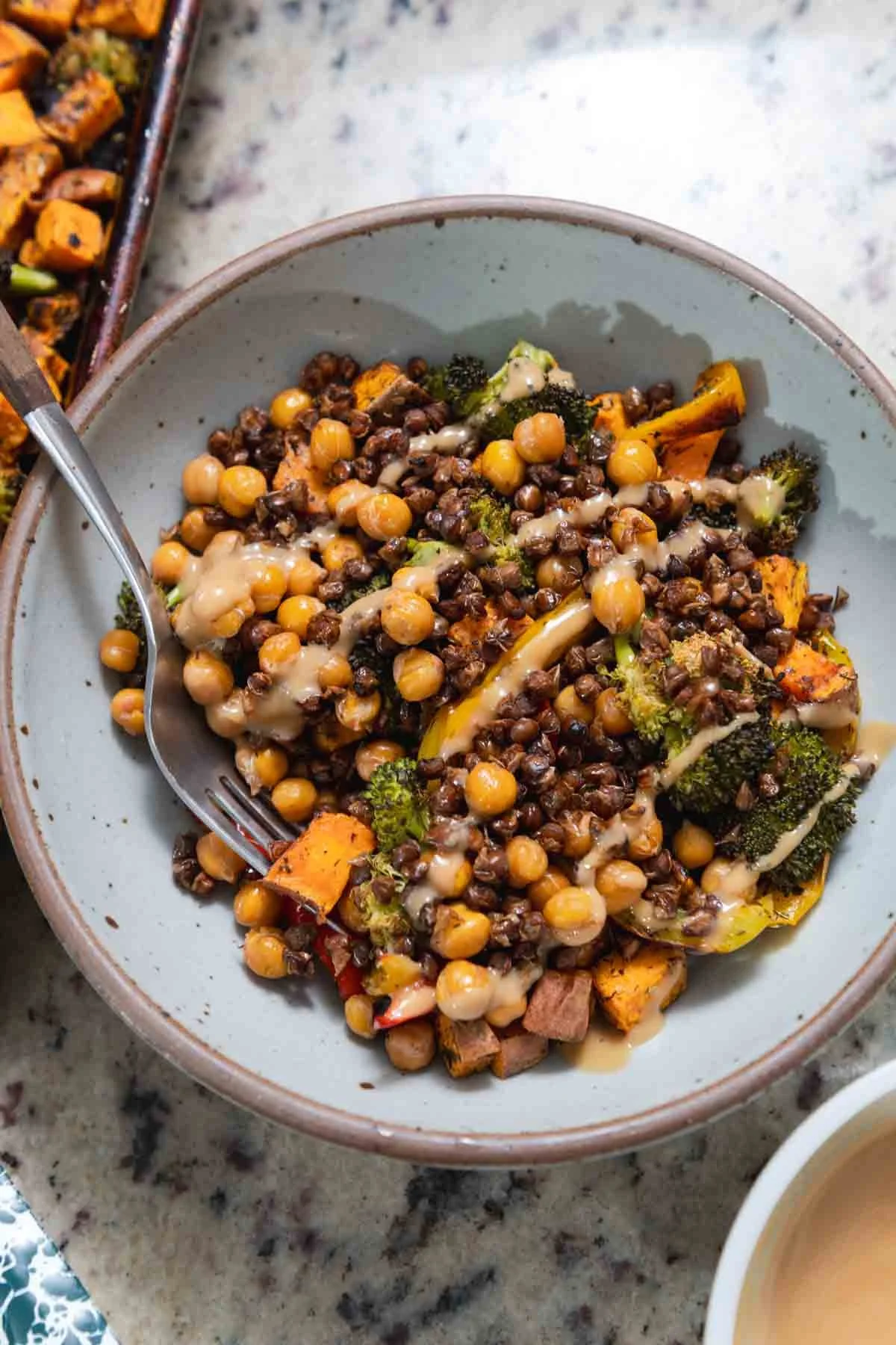 ROASTED LENTIL SWEET POTATO SHEET PAN MEAL