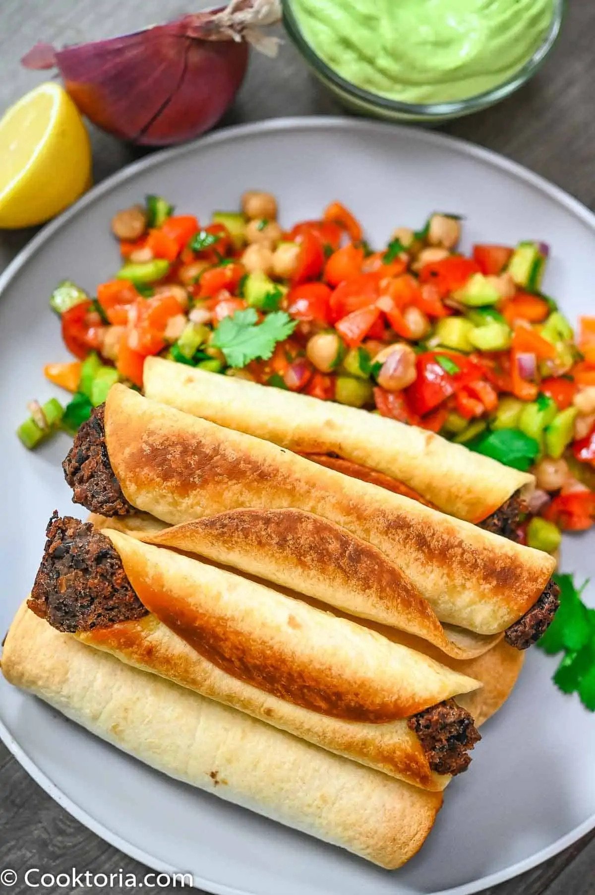 BAKED BLACK BEAN TAQUITOS