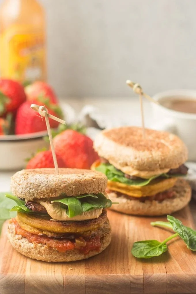 chickpea patty breakfast sandwiches