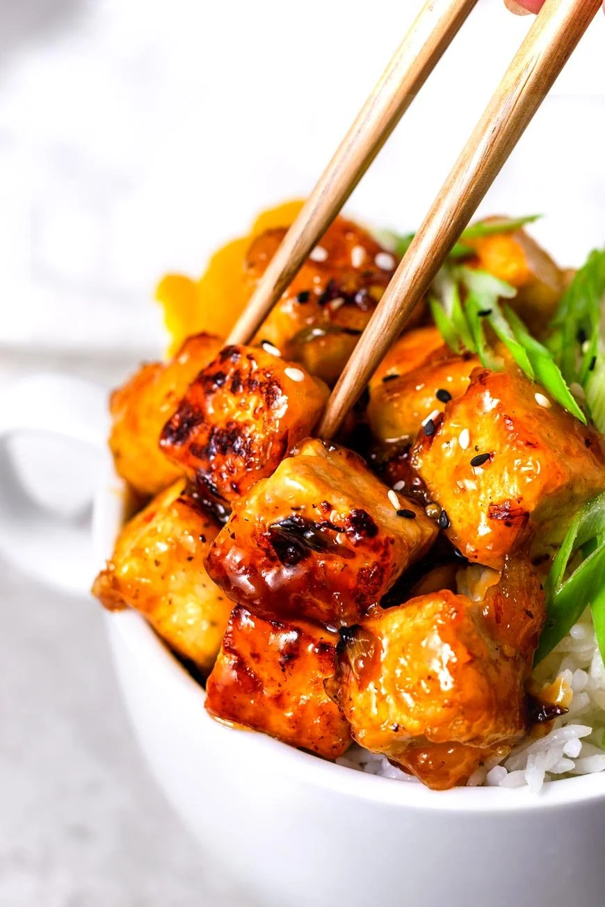 Chinese Inspired: Vegan Orange ‘Chicken’ Tofu from Thank You Berry Much