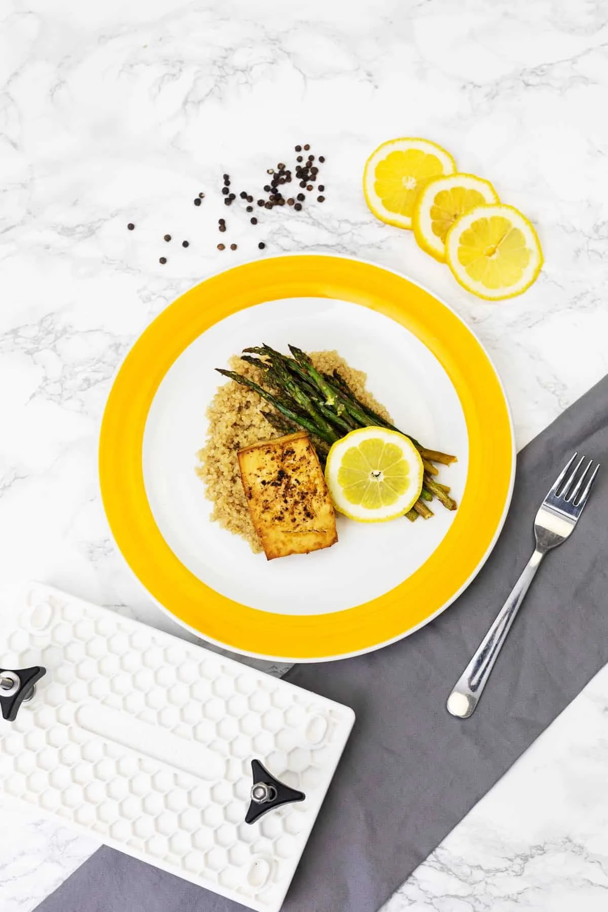 VEGAN BAKED LEMON PEPPER TOFU