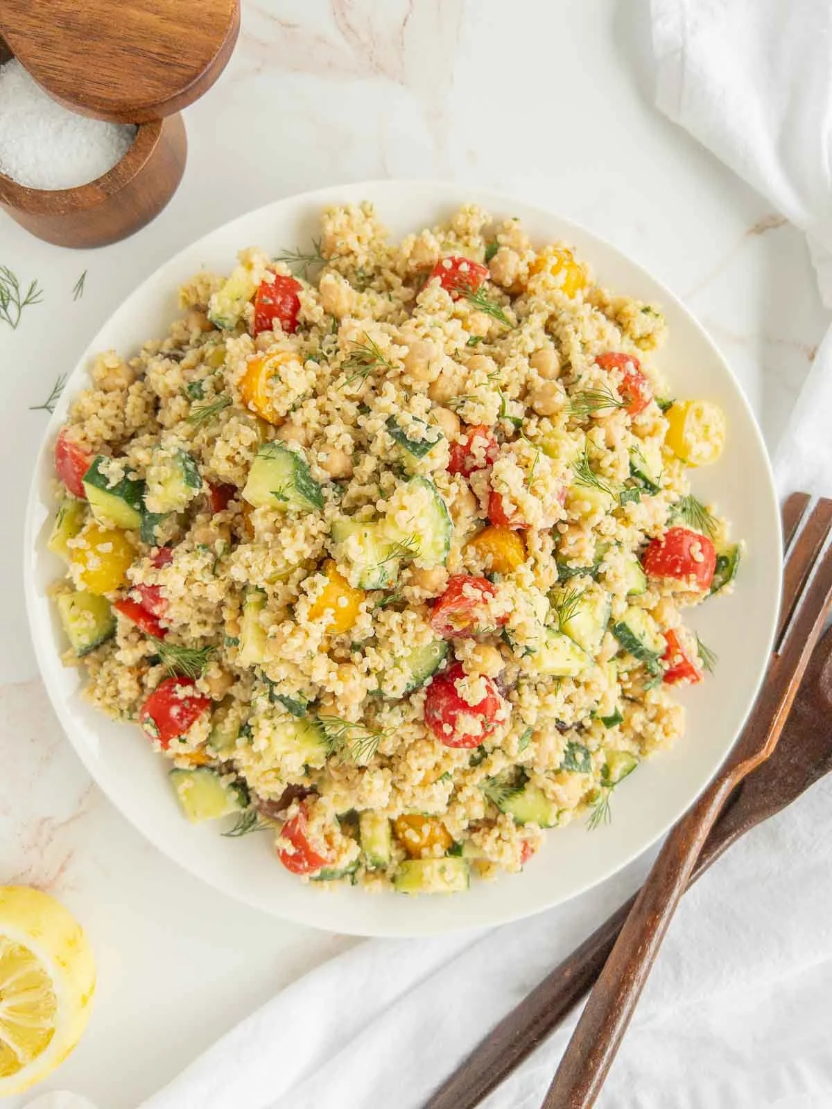 CREAMY CHICKPEA DILL QUINOA SALAD