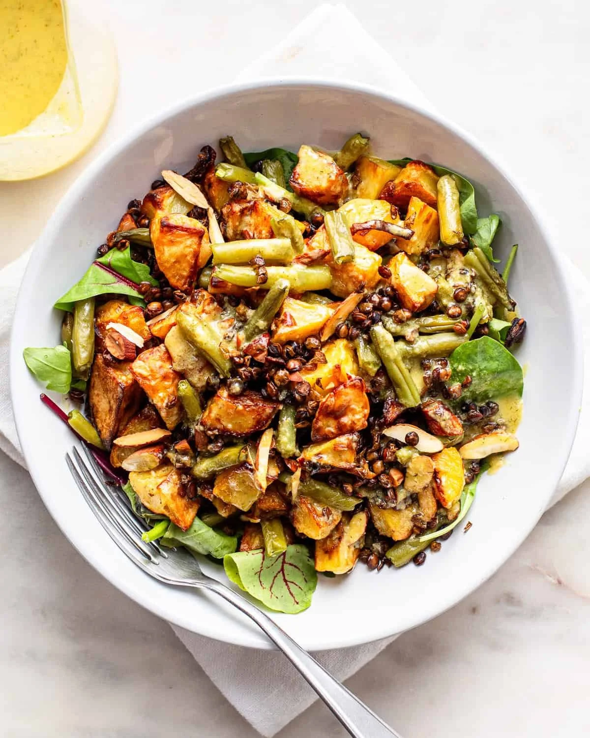 CRISPY POTATO LENTIL SALAD WITH GREEN BEANS