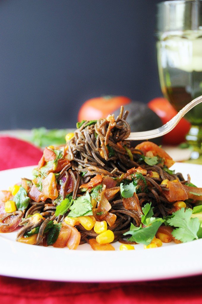 MEXICAN BLACK BEAN SPAGHETTI