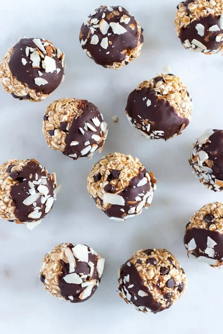 CHOCOLATE ALMOND POPPED SORGHUM BALLS