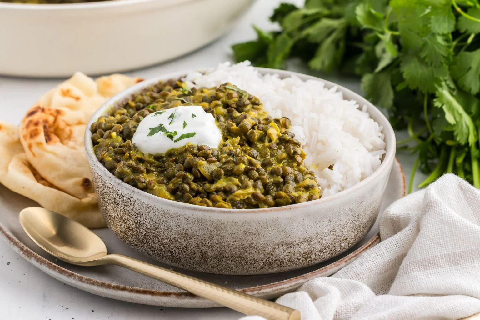 COCONUT CURRIED GREEN LENTILS