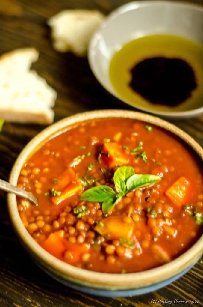 SLOW COOKER LENTIL AND YAM SOUP