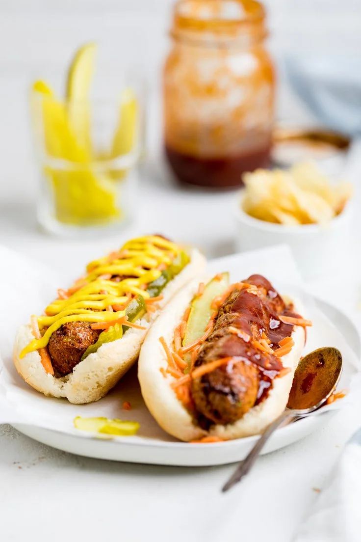 HOMEMADE VEGAN HOT DOGS