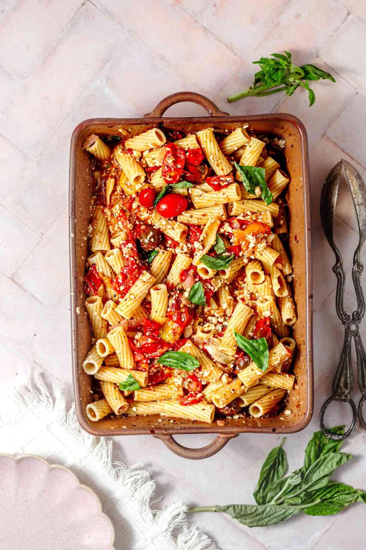 VEGAN BAKED CHERRY TOMATO FETA PASTA
