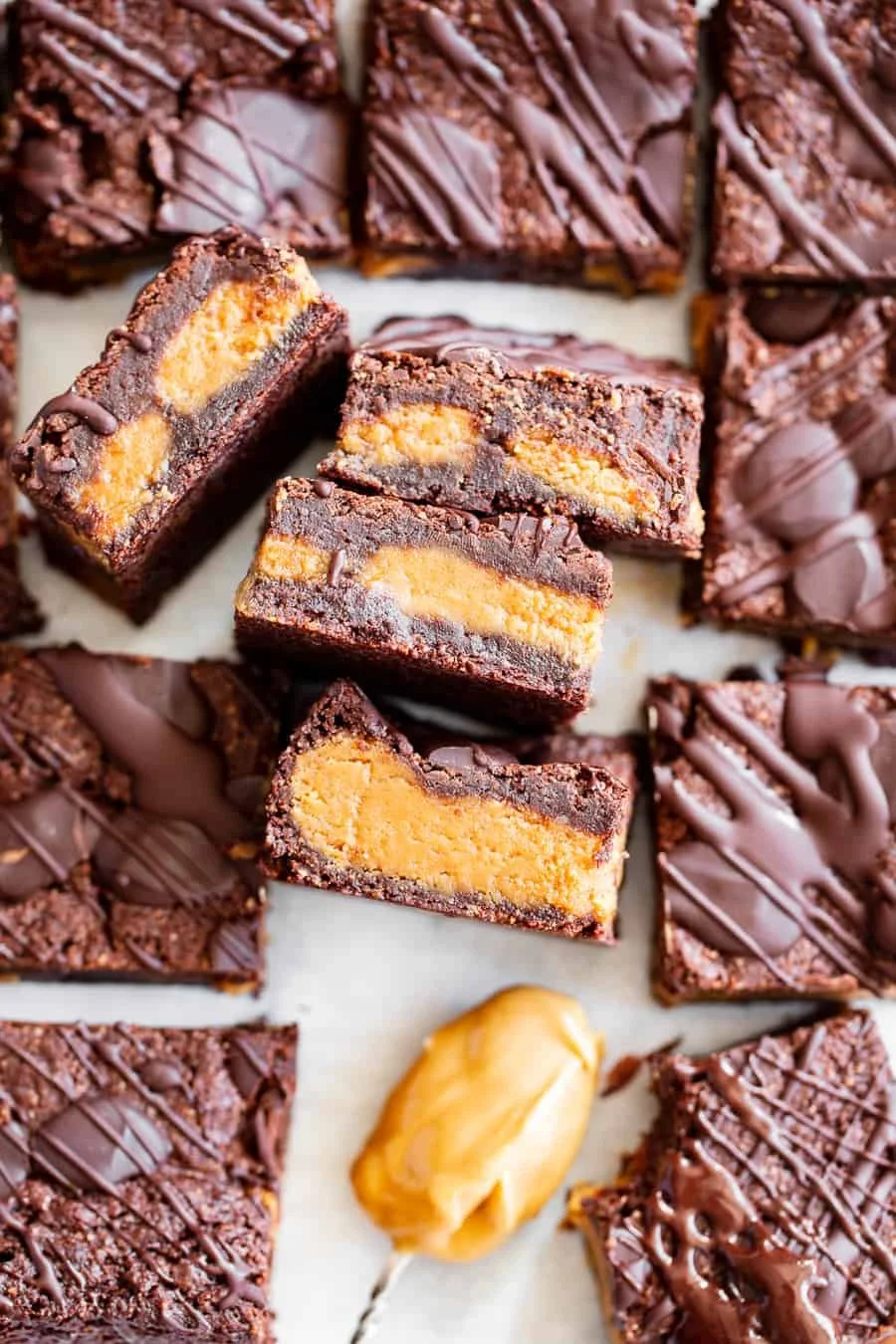 FUDGY ‘PEANUT’ BUTTER STUFFED BROWNIES