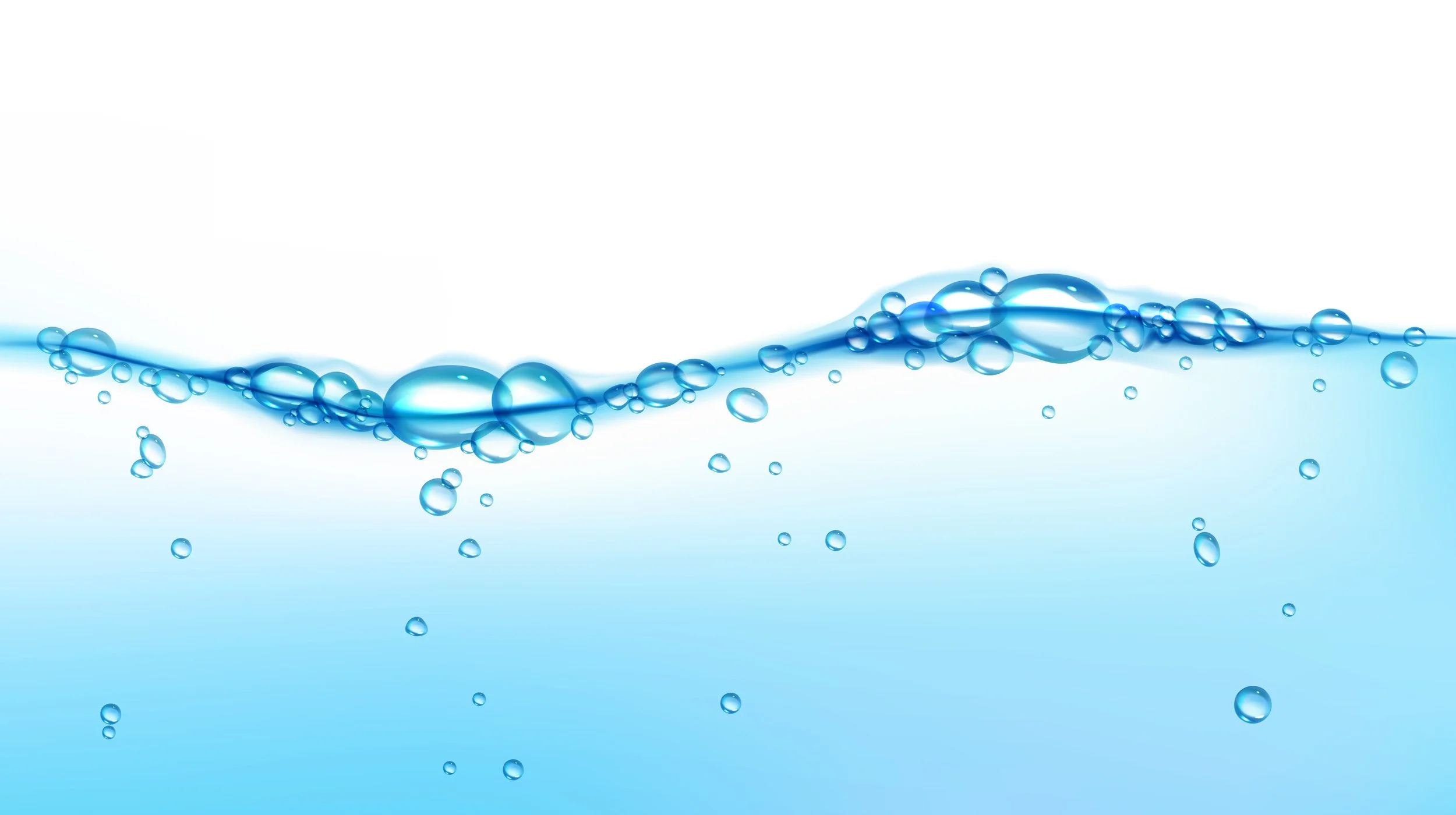 transluscent water with bubbles