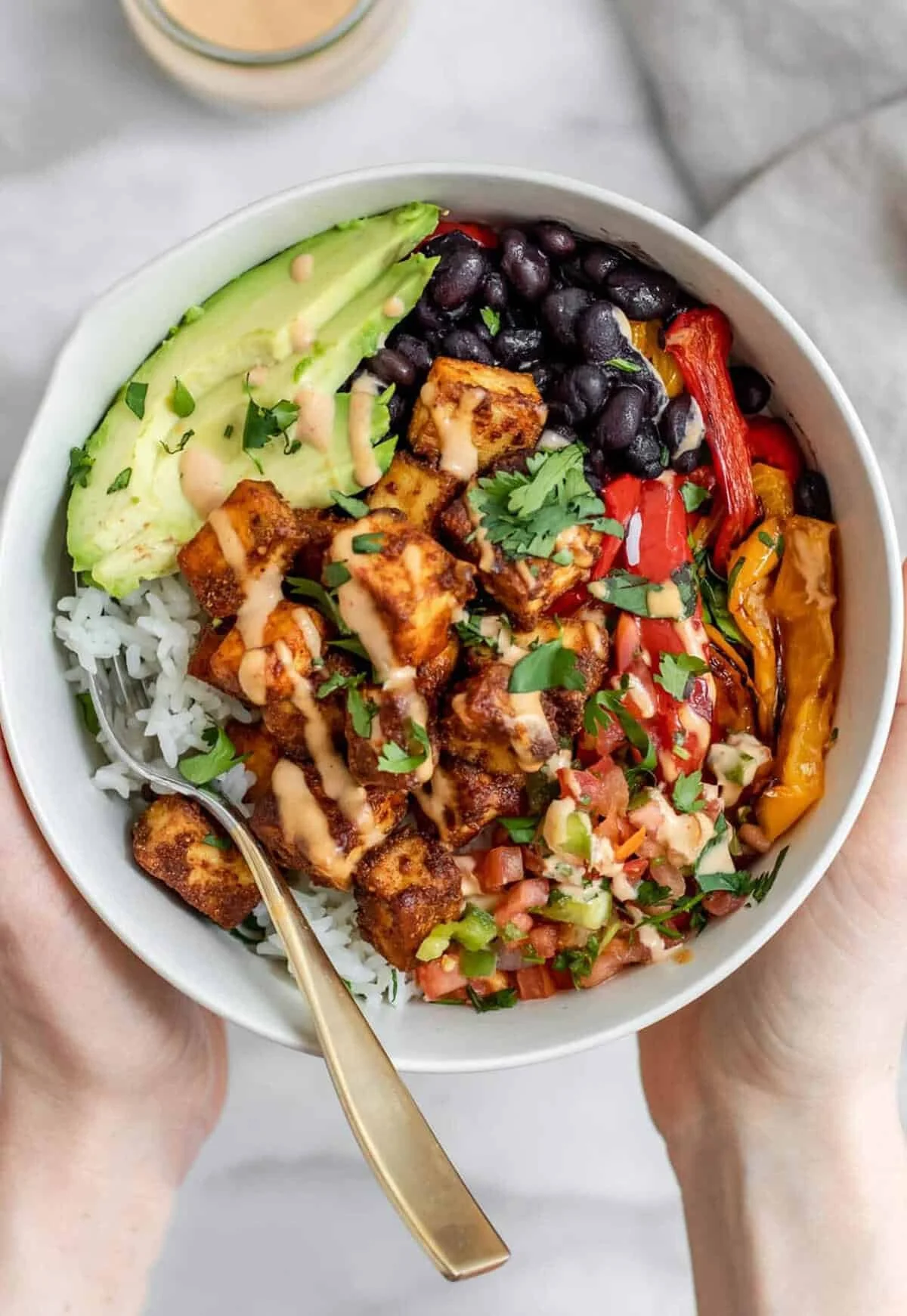 Mexican Inspired: Baked Tofu Burrito Bowl from Eat With Clarity
