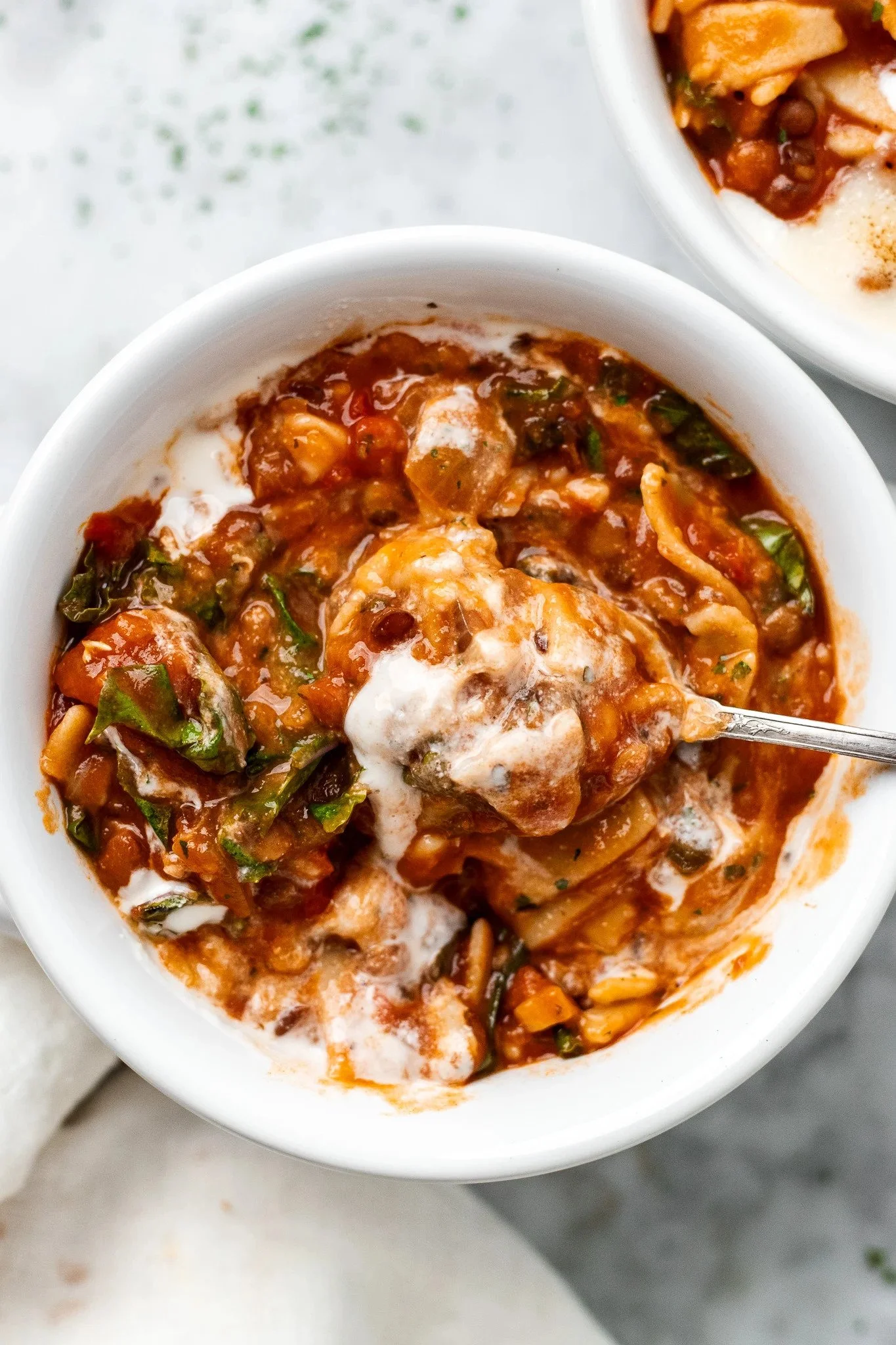 EASY LENTIL VEGAN LASAGNA SOUP (NO TOFU)
