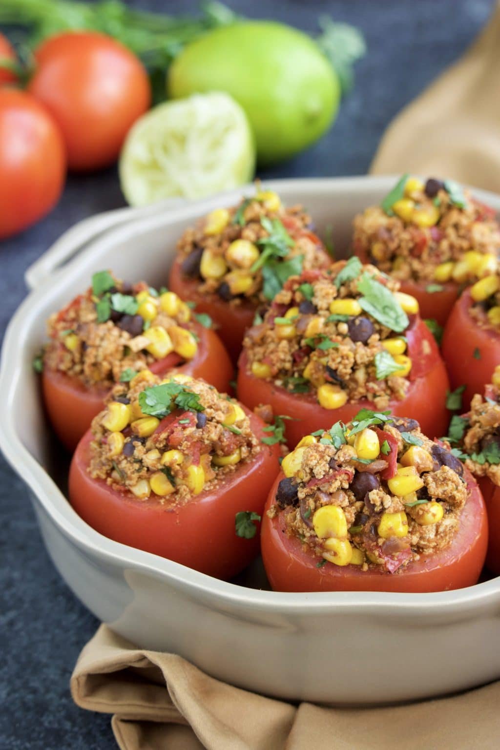 TOFU TACO STUFFED TOMATOES