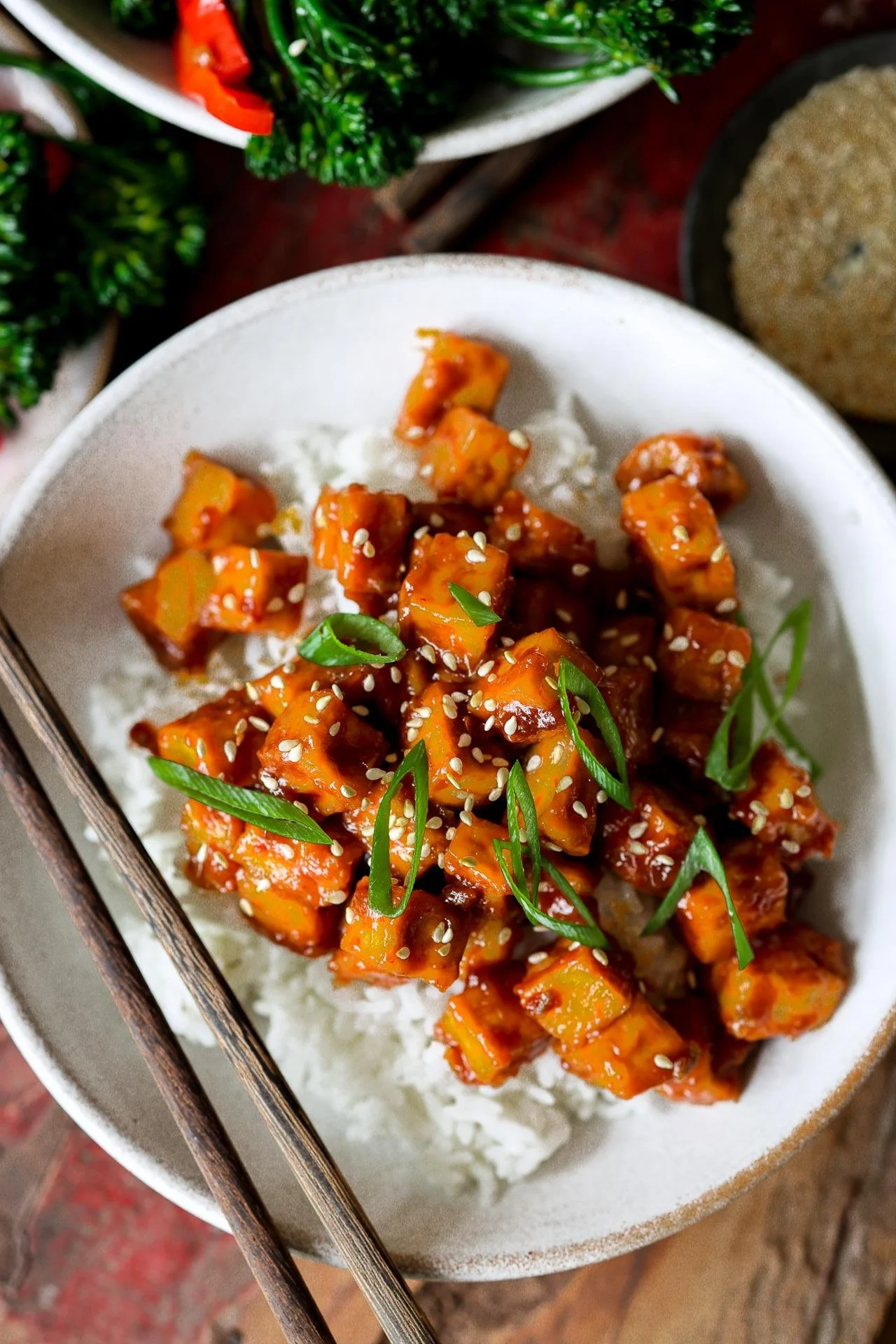 SPICY ORANGE GLAZED TOFU