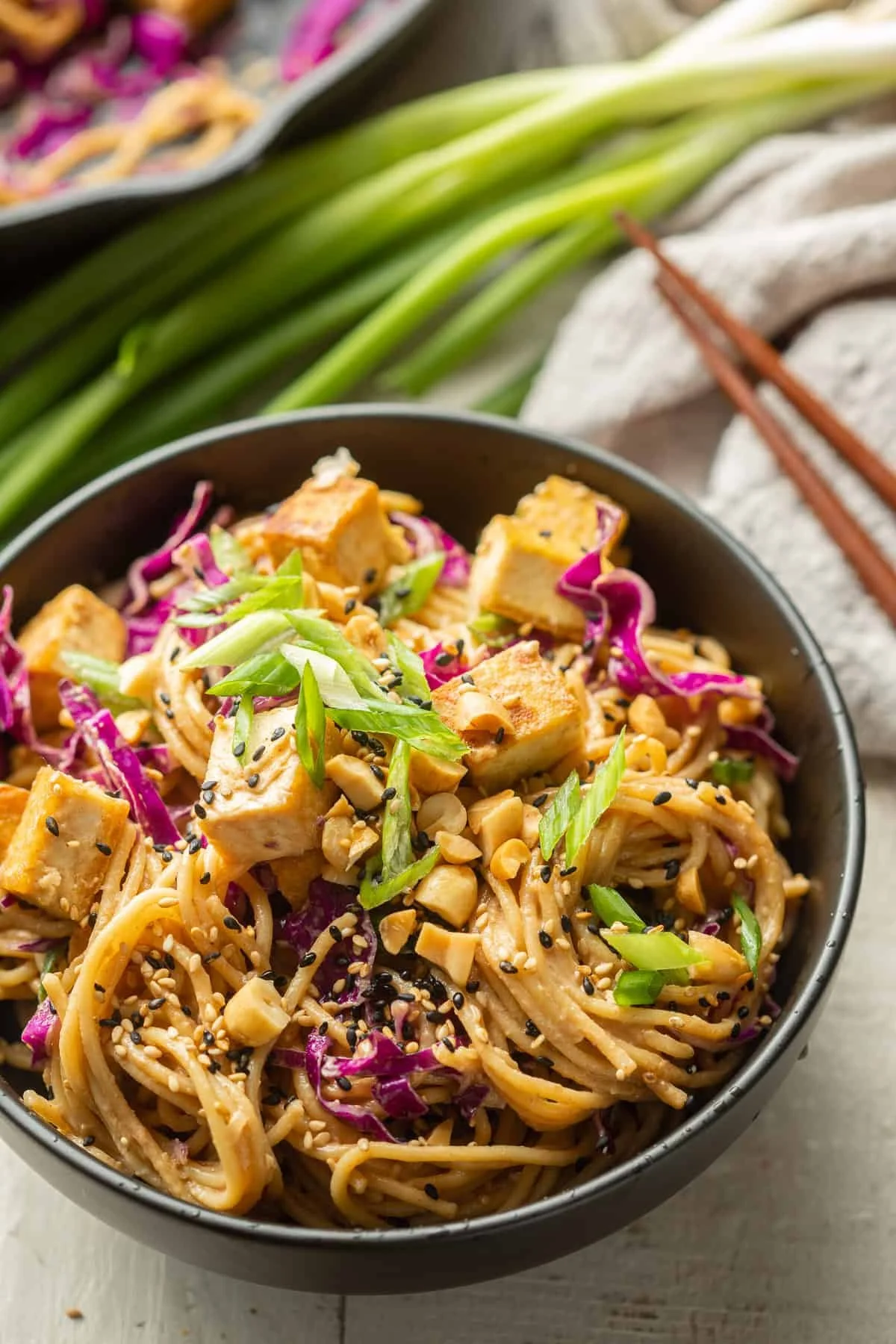 sesame peanut noodles with tofu