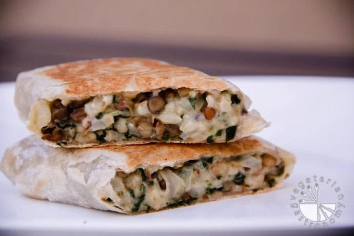 GRILLED LENTIL BROWN RICE SPINACH WRAPS