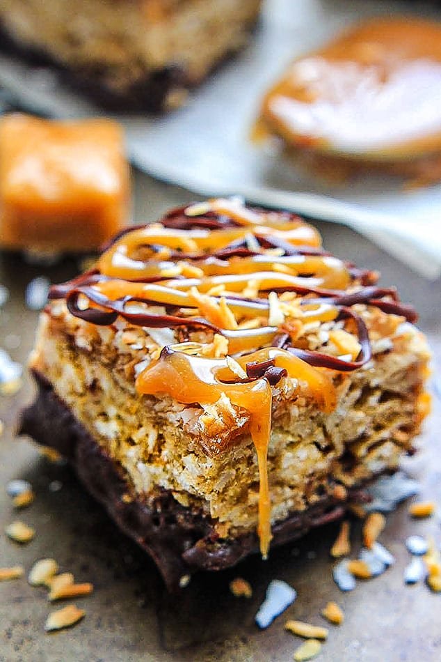 NO BAKE SAMOA BARS