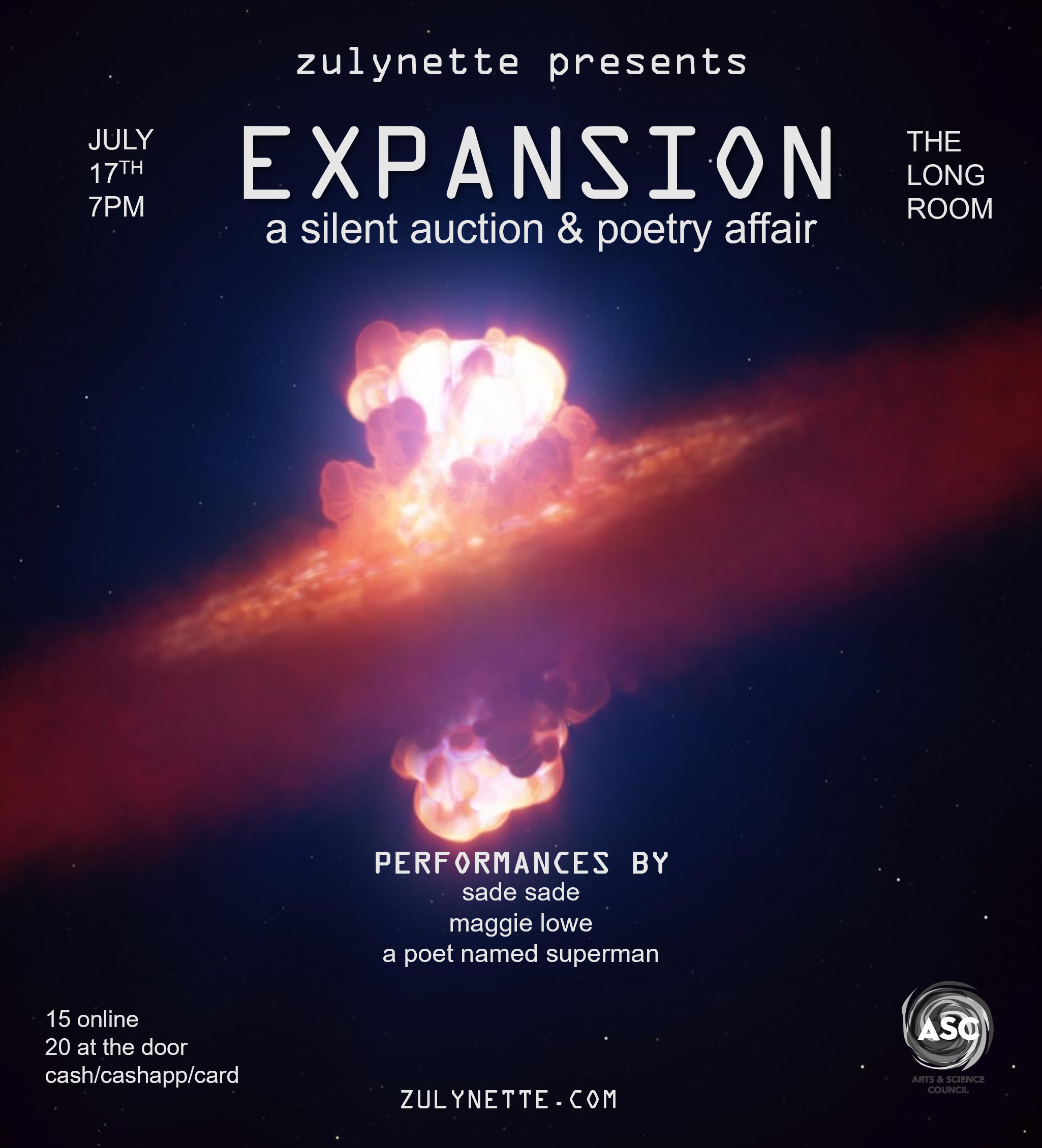expansion: a silent auction & poetry affair