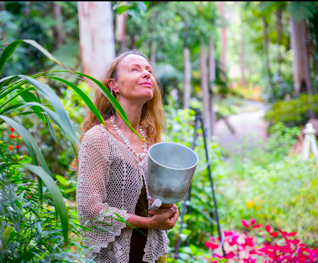 Anita Serpentine Bowl and pink flowers Mt Tamborine b.png