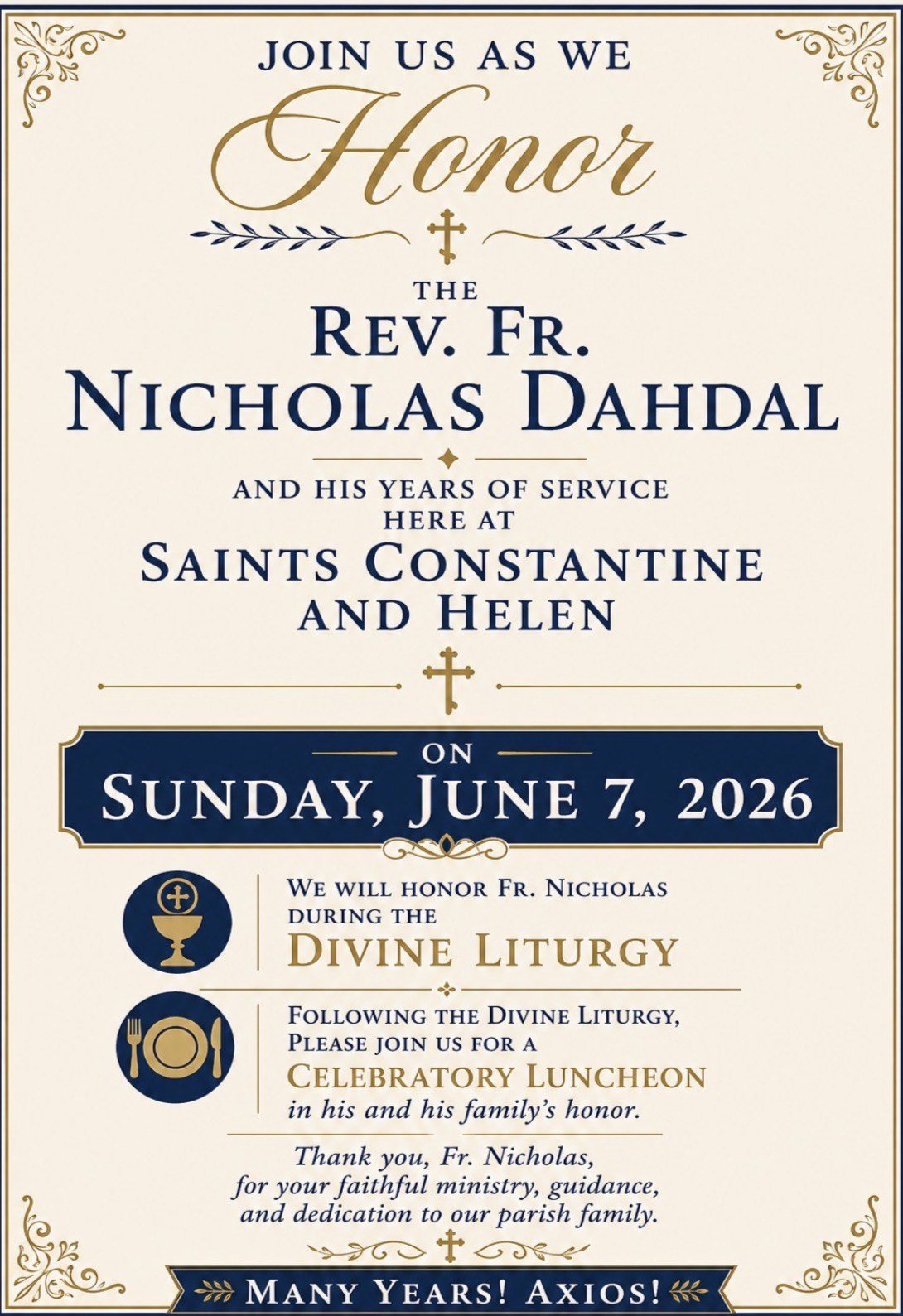 Honoring Rev. Fr. Nicholas Dahdal 