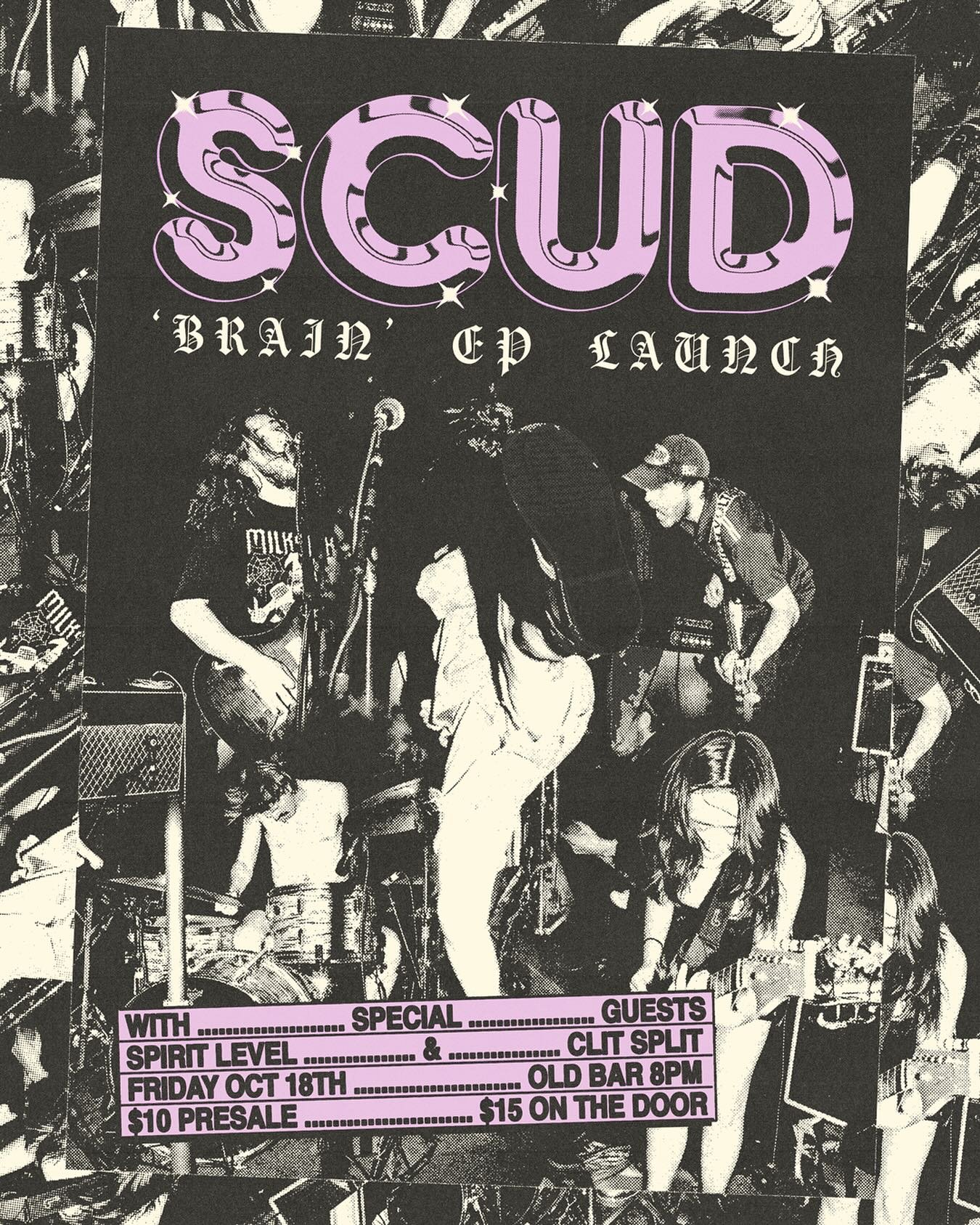 EP launch poster for my fave scudlings. Go listen to Brain right now if you know what&rsquo;s good for you 🧠🫡

Photos by @brendanfrost