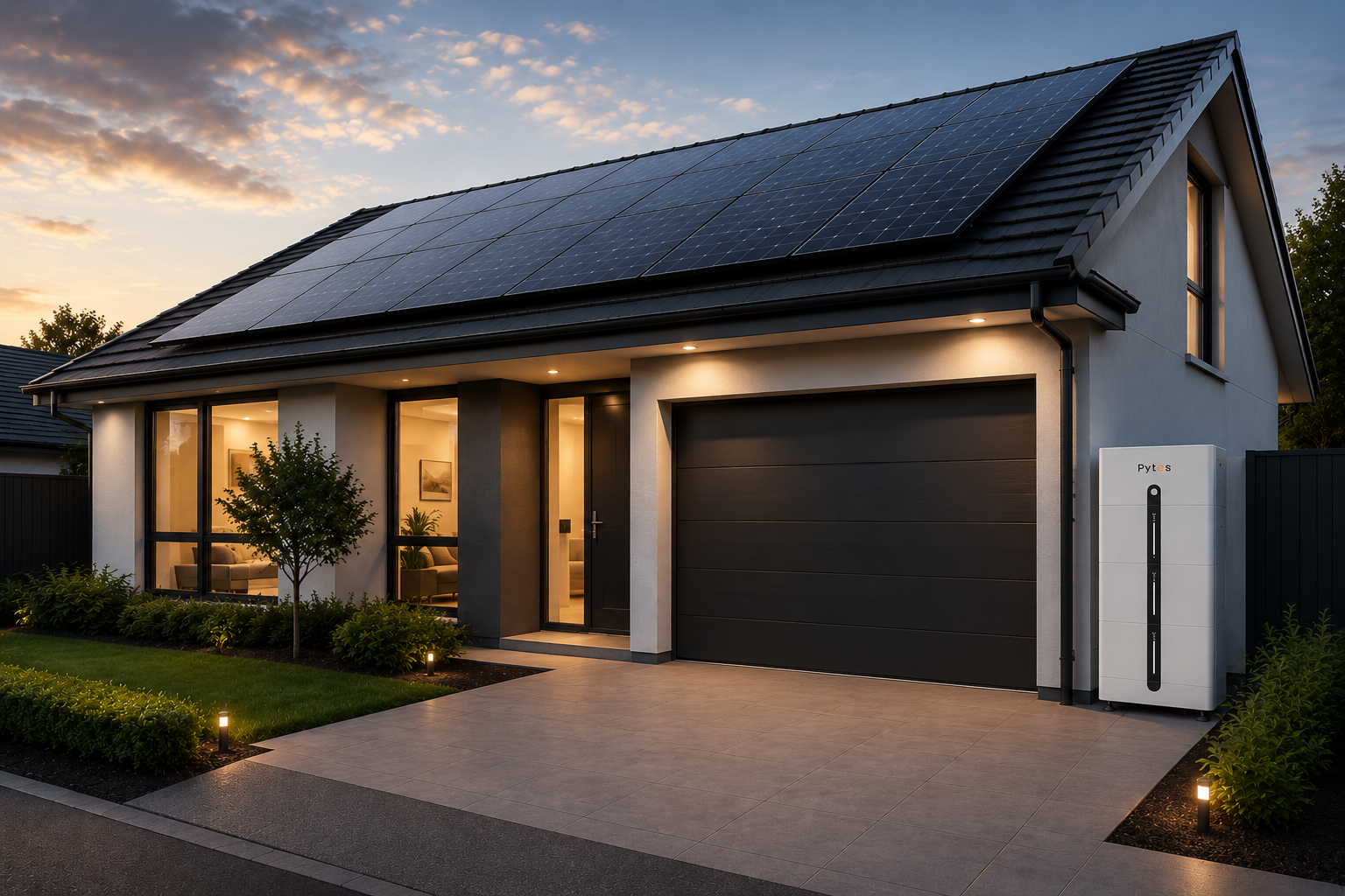 Modern house with installed solar panels on roof Perth WA Electricians