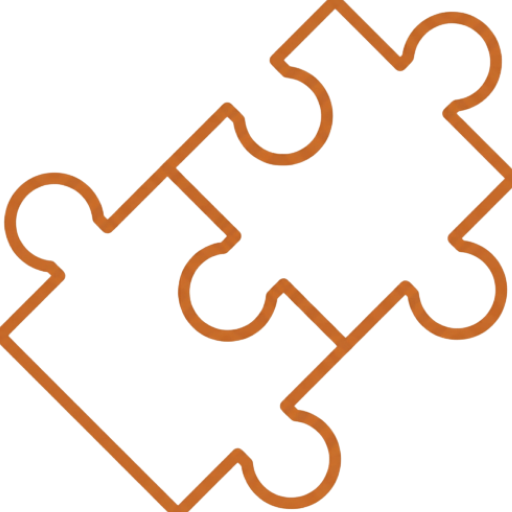 Orange puzzle icon